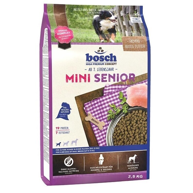 BOSCH Mini Senior - sausas šunų ėdalas - 2,5 kg BOSCH Mini Senior - sausas šunų ėdalas - 2,5 kg