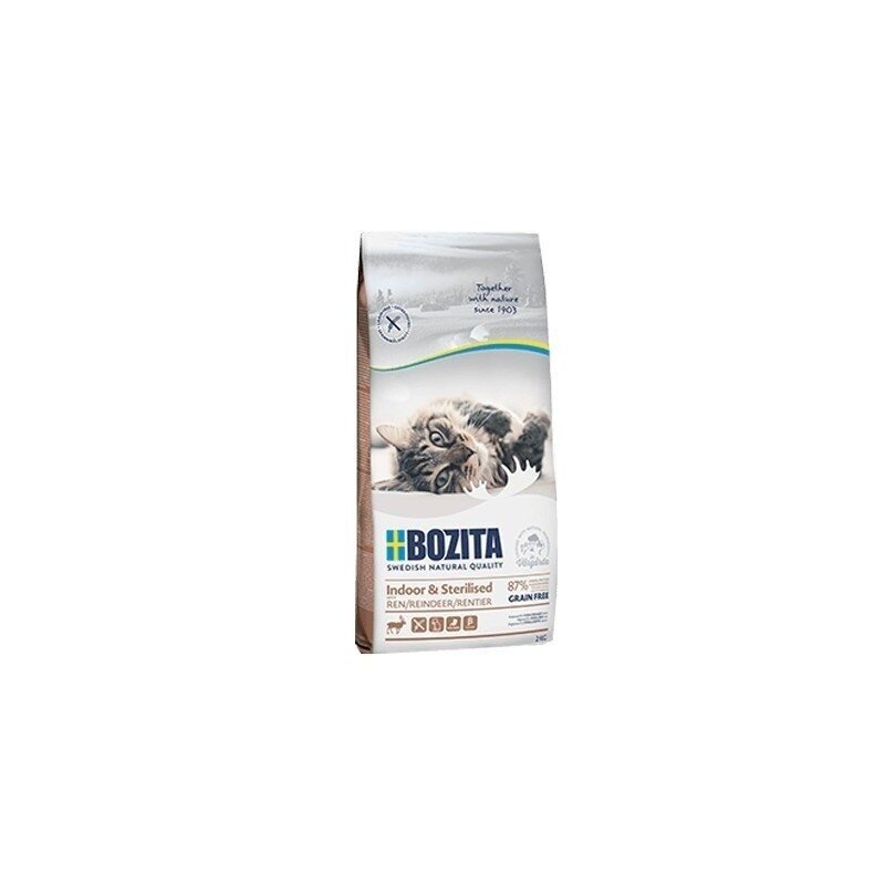 Bozita Indoor&Sterilised Grain free Reindeer sterilizuotoms katėms su elniena, 2 kg Bozita Indoor&Sterilised Grain free Reindeer sterilizuotoms katėms su elniena, 2 kg