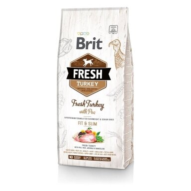 BRIT Fresh Turkey & Pea Fit & Slim - Sausas šunų ėdalas su kalakutiena ir žirneliais - 12 kg