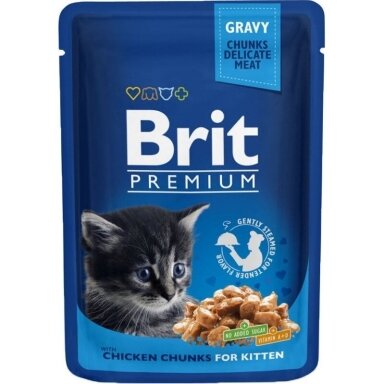 BRIT Premium Cat Kitten Chicken - šlapias kačių ėdalas - 100 g