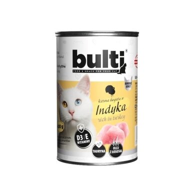 BULTI šlapias kačių ėdalas su kalakutiena, 400 g