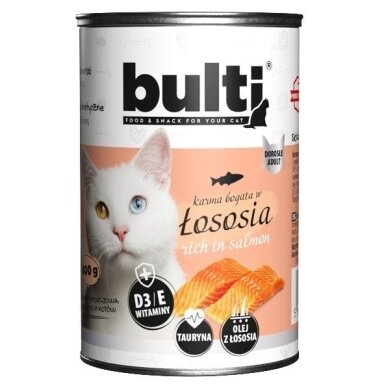 BULTI šlapias kačių ėdalas su lašiša, 400 g