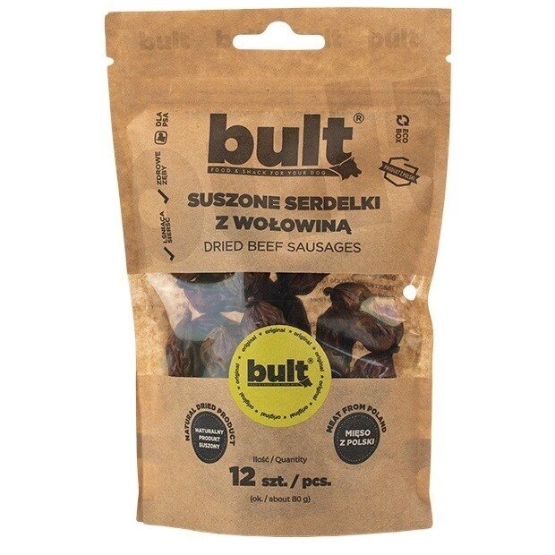 BULT Dried beef sausages - dog treat - 12 BULT Dried beef sausages - dog treat - 12