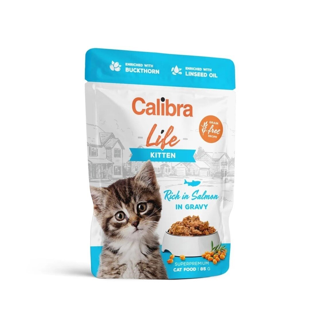 CALIBRA Cat Life maišelis kačiukams su lašiša padaže - šlapias kačių ėdalas - 85 g CALIBRA Cat Life maišelis kačiukams su lašiša padaže - šlapias kačių ėdalas - 85 g