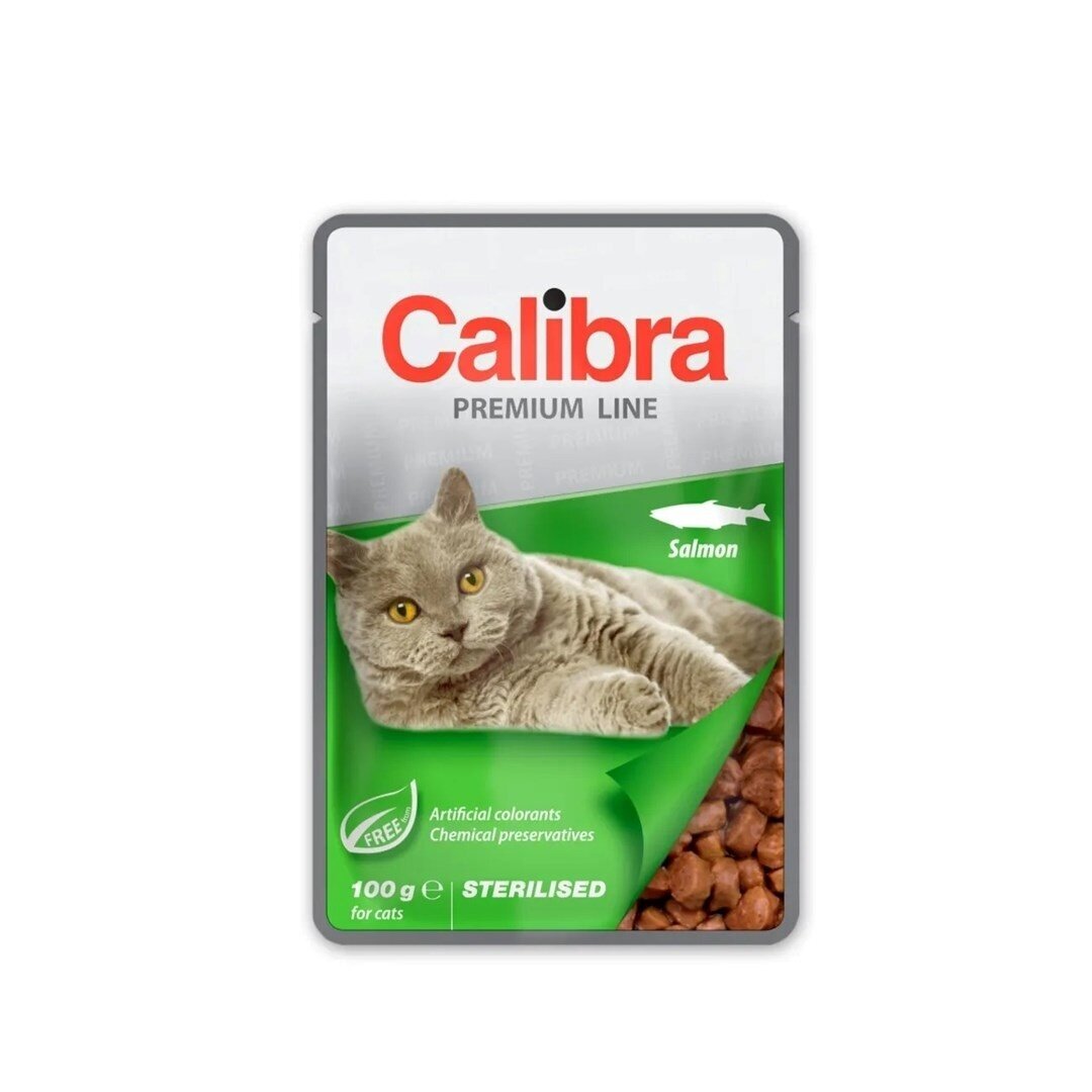 CALIBRA Cat Premium sterilizuotas lašišos ėdalas - šlapias kačių ėdalas - 100 g CALIBRA Cat Premium sterilizuotas lašišos ėdalas - šlapias kačių ėdalas - 100 g