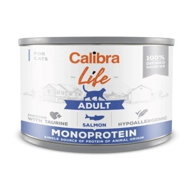 CALIBRA Cat Life suaugusioms katėms – šlapias ėdalas su lašiša – 200 g