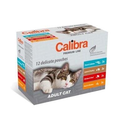CALIBRA Cat Premium Adult - šlapias kačių ėdalas - 12 x 100 g