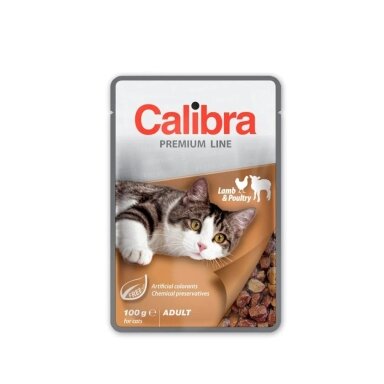 CALIBRA Cat Premium suaugusioms katėms su ėriena ir paukštiena - šlapias kačių ėdalas - 100 g