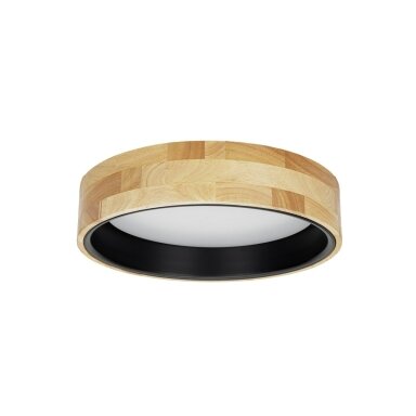 Campelo PLF-4350-20W-WD-BK-4K modernus LED plafonas, juodas/medžio, 35 cm