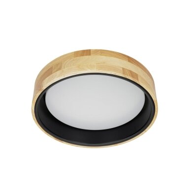 Campelo PLF-4350-20W-WD-BK-4K modernus LED plafonas, juodas/medžio, 35 cm 1