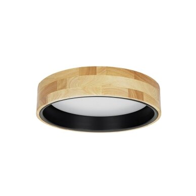 Campelo PLF-4350-20W-WD-BK-4K modernus LED plafonas, juodas/medžio, 35 cm Campelo PLF-4350-20W-WD-BK-4K modernus LED plafonas, juodas/medžio, 35 cm