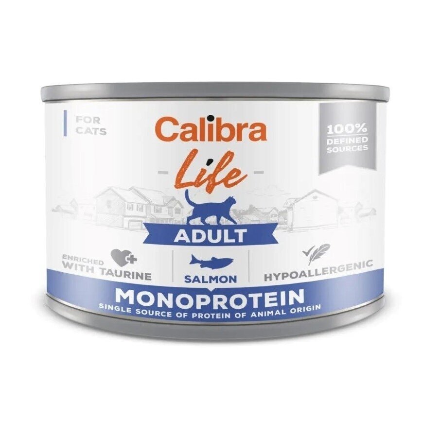 CALIBRA Cat Life suaugusioms katėms – šlapias ėdalas su lašiša – 200 g