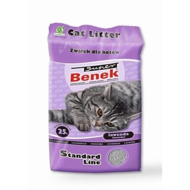 Certech Super Benek Standard Lavender – susiformuojantis kraikas katėms, 25 l (20 kg)