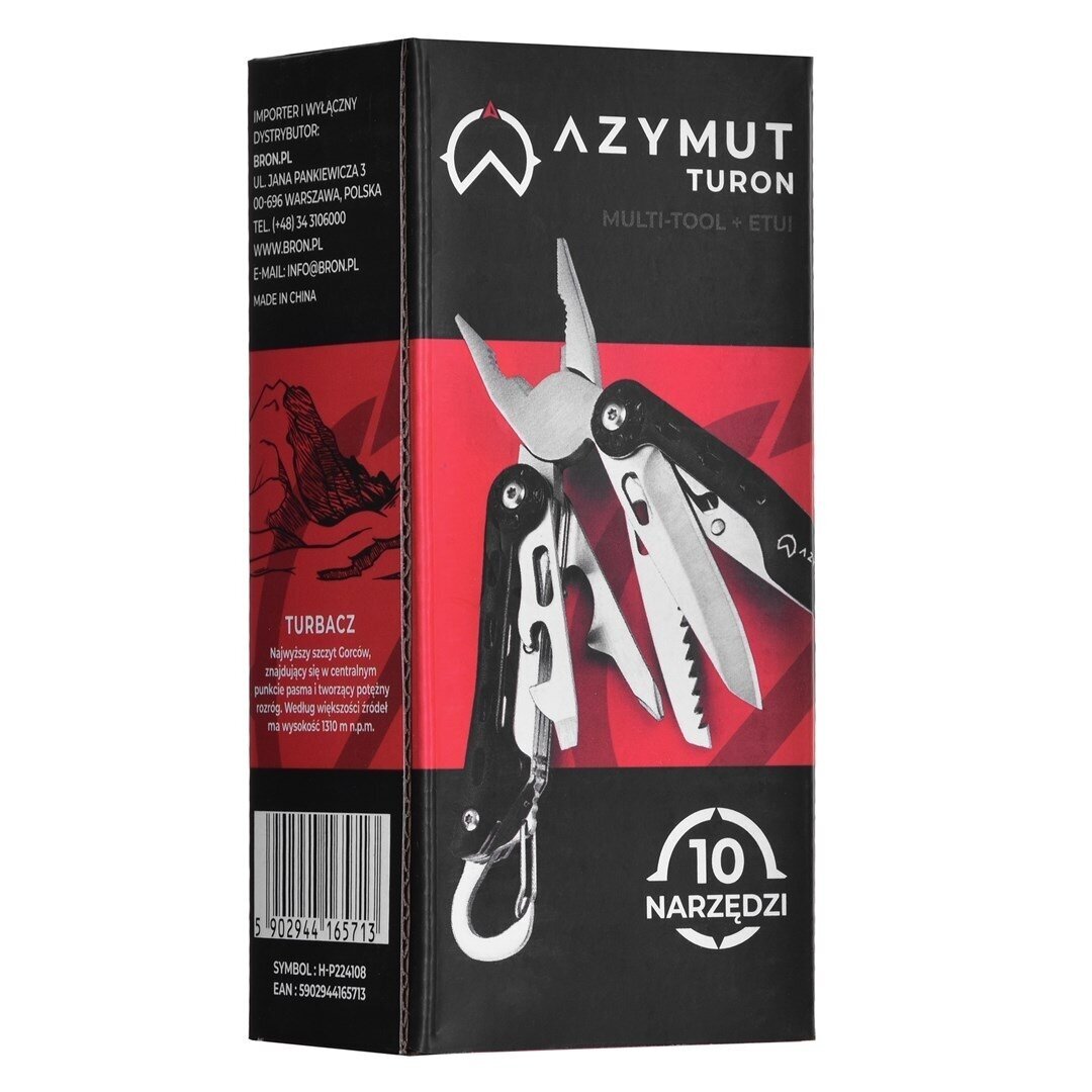 Мультитул AZYMUT Turon – 10 инструментов + карабин + чехол для пояса (H-P224108) 9