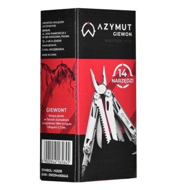 Multitööriist AZYMUT Giewont – 14 tööriista komplekt koos tupiga (H2038) 11 Multitööriist AZYMUT Giewont – 14 tööriista komplekt koos tupiga (H2038) 11