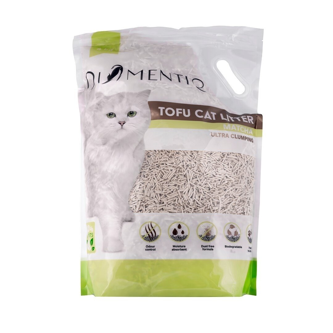 DIAMENTIQ Tofu Matcha Ultra Clumping – augalinis kraikas katėms, 4 kg 1