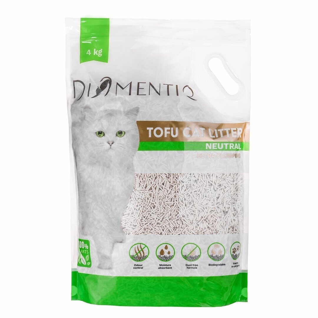 DIAMENTIQ Tofu Neutral Ultra Clumping – augalinis kraikas katėms, 4 kg 2 DIAMENTIQ Tofu Neutral Ultra Clumping – augalinis kraikas katėms, 4 kg 2