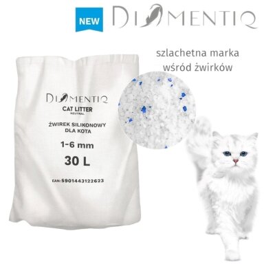 DIAMENTIQ Neutral – silikoninis kraikas katėms, 30 l
