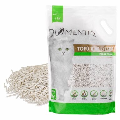 DIAMENTIQ Tofu Neutral Ultra Clumping – augalinis kraikas katėms, 4 kg