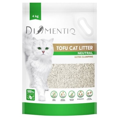 DIAMENTIQ Tofu Neutral Ultra Clumping – augalinis kraikas katėms, 4 kg 1 DIAMENTIQ Tofu Neutral Ultra Clumping – augalinis kraikas katėms, 4 kg 1
