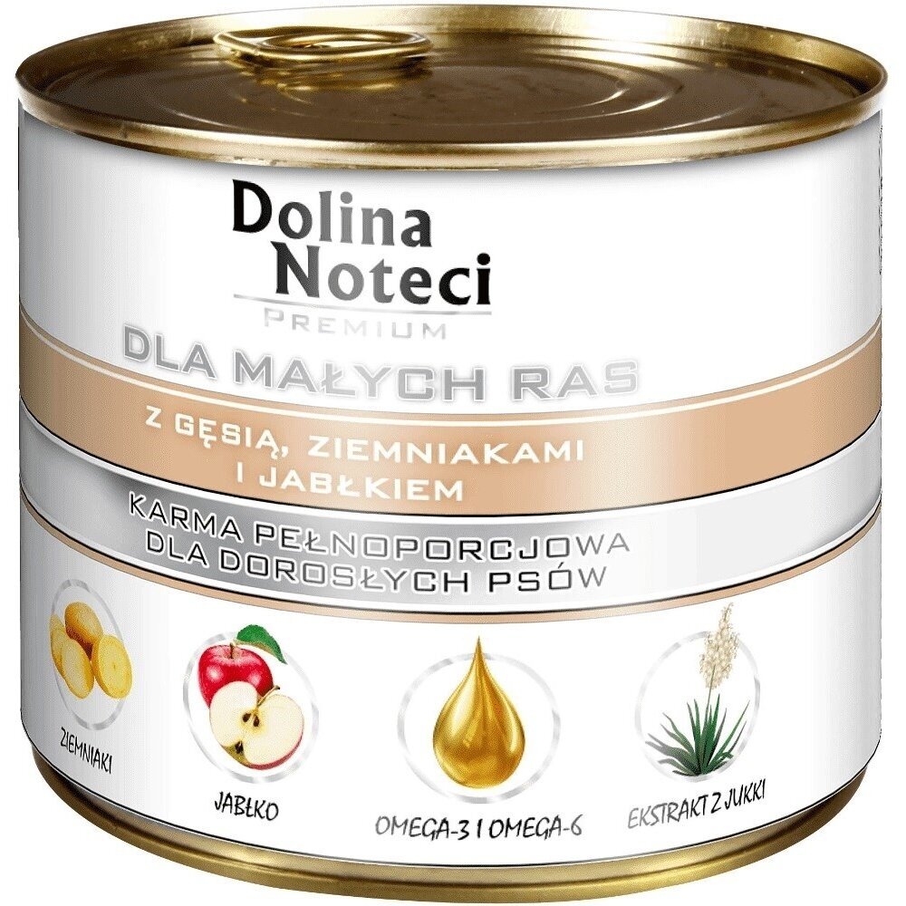 DOLINA NOTECI Premium su žąsimi, bulvėmis ir obuoliais Mažų veislių šunims - Šlapias šunų ėdalas - 185 g