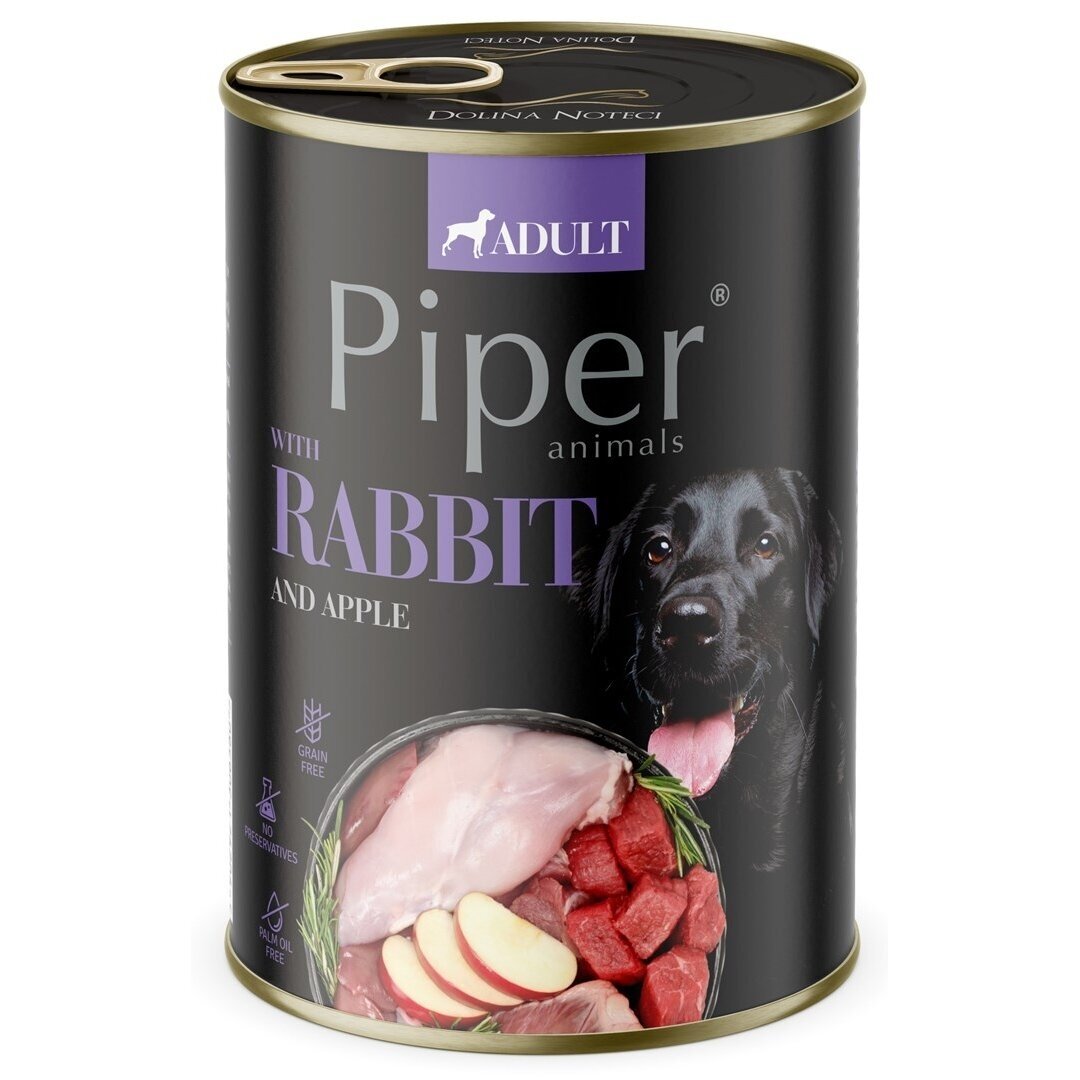 DOLINA NOTECI Piper Animals triušių ir obuolių skonio šlapias šunų ėdalas - 800 g