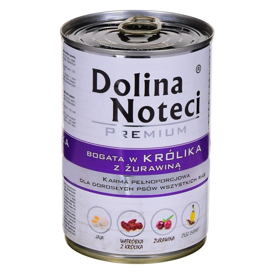 DOLINA NOTECI Premium - šlapias šunų ėdalas su triušiena ir spanguolėmis - 400 g