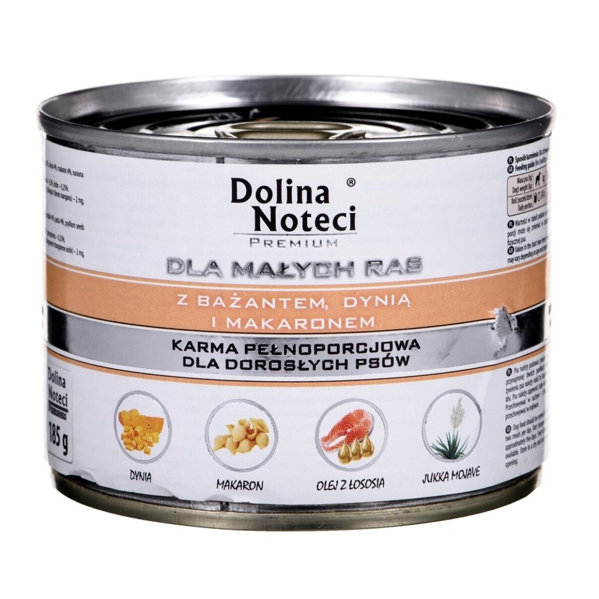 DOLINA NOTECI Premium Fazanų, moliūgų ir makaronų šlapias šunų ėdalas - 185 g