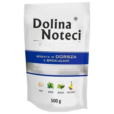 Dolina Noteci 5900842015819 drėgnas šunų ėdalas su jautiena, brokoliais, menke, kiauliena suaugusiems 500 g