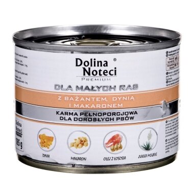 DOLINA NOTECI Premium Fazanų, moliūgų ir makaronų šlapias šunų ėdalas - 185 g