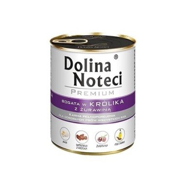 DOLINA NOTECI Premium - Šlapias šunų ėdalas su triušiena ir spanguolėmis - 800 g