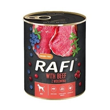 Dolina Noteci Rafi šlapias šunų ėdalas su jautiena, mėlynėmis ir spanguolėmis - 800 g