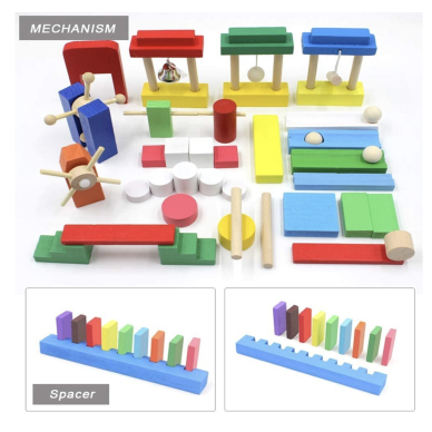 Domino mediniai blokai Delionė spalvinga XL 3