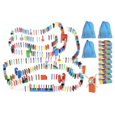 Domino mediniai blokai Delionė spalvinga XL Domino mediniai blokai Delionė spalvinga XL