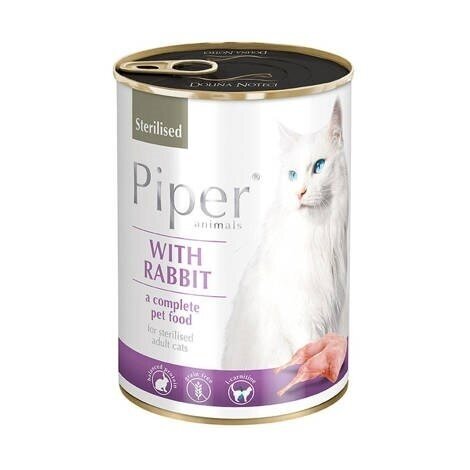 Dolina Noteci Piper Animals sterilizuotų kačių ėdalas su triušiais, 400 g Dolina Noteci Piper Animals sterilizuotų kačių ėdalas su triušiais, 400 g