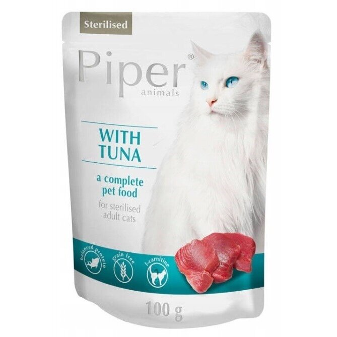 DOLINA NOTECI Piper sterilizuotas tunas - šlapias kačių ėdalas - 100 g