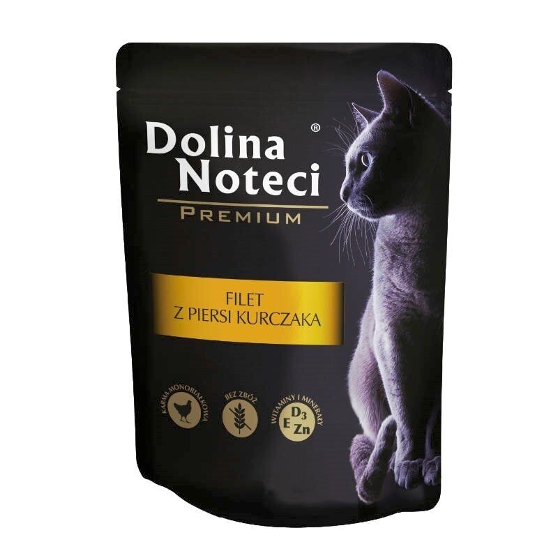 DOLINA NOTECI Premium vištienos krūtinėlės filė - šlapias kačių ėdalas - 85 g