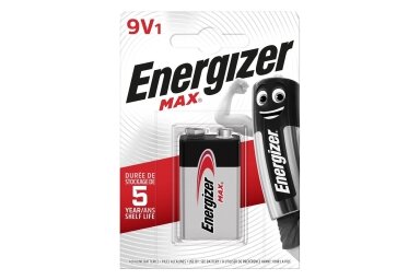 Energizer Max 9V 6LR61 (426660) Alkaline-Batterie, 1 Stück, Eco-Verpackung