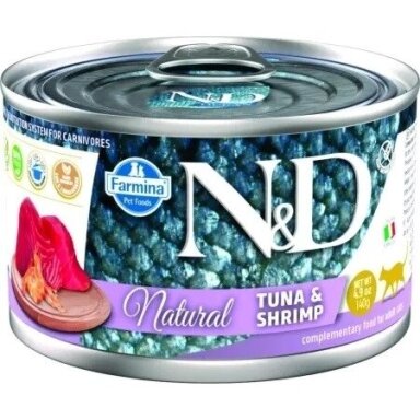 FARMINA N&D Cat Natural Tuna & Shrimp - šlapias kačių ėdalas - 140 g