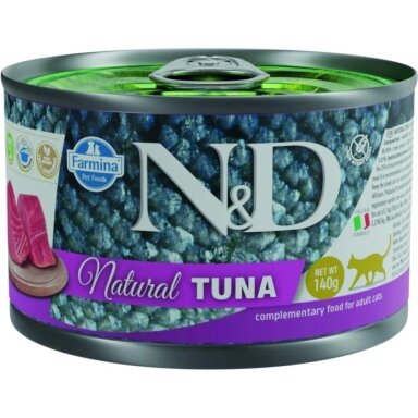 FARMINA N&D Cat Natural Tunas - šlapias kačių ėdalas - 140 g