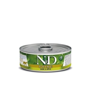 FARMINA N&D CAT PRIME šernų ir obuolių pašaras 70 g