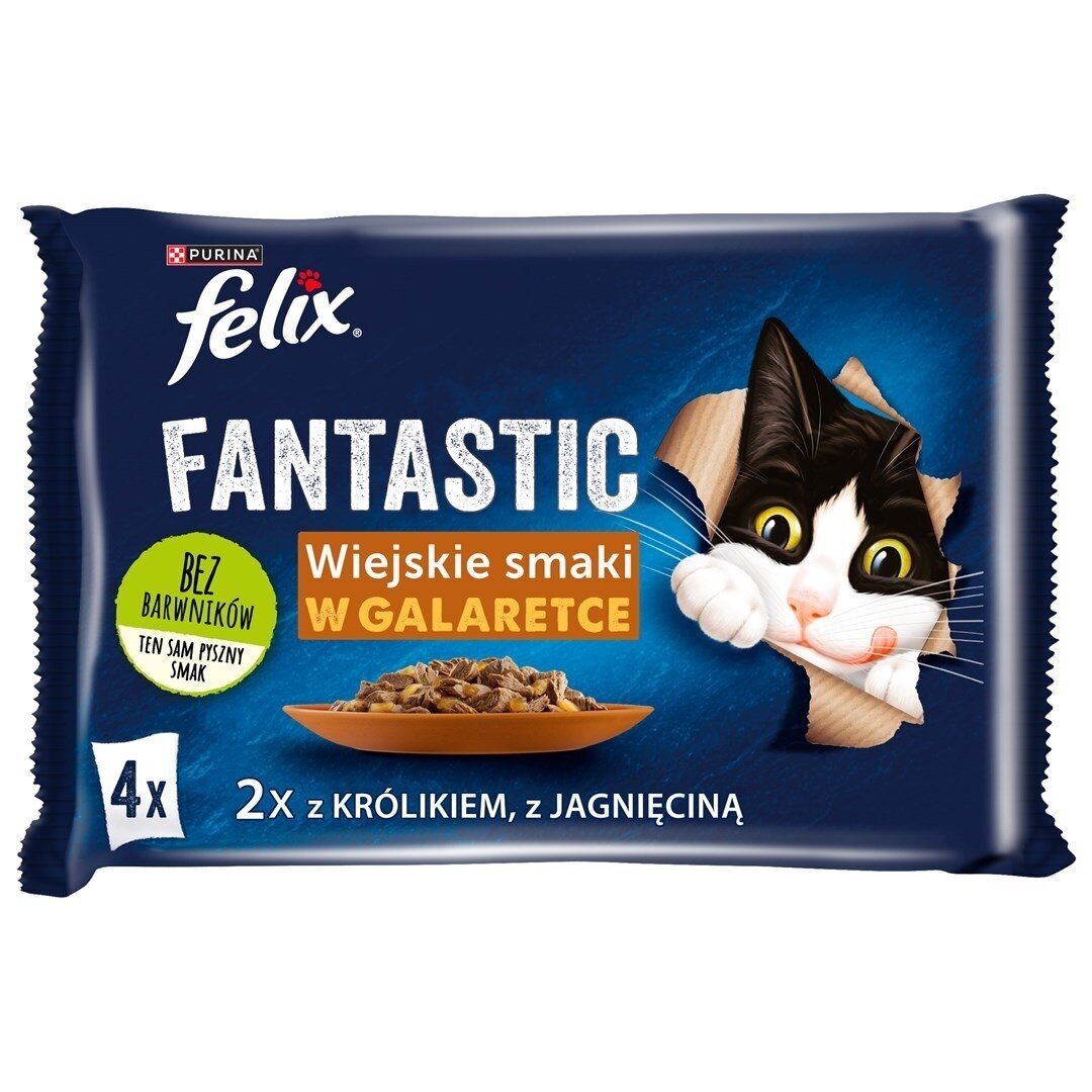 Felix Fantastic triušių ir ėrienos šlapias kačių ėdalas 340 g (4 x 85 g) Felix Fantastic triušių ir ėrienos šlapias kačių ėdalas 340 g (4 x 85 g)