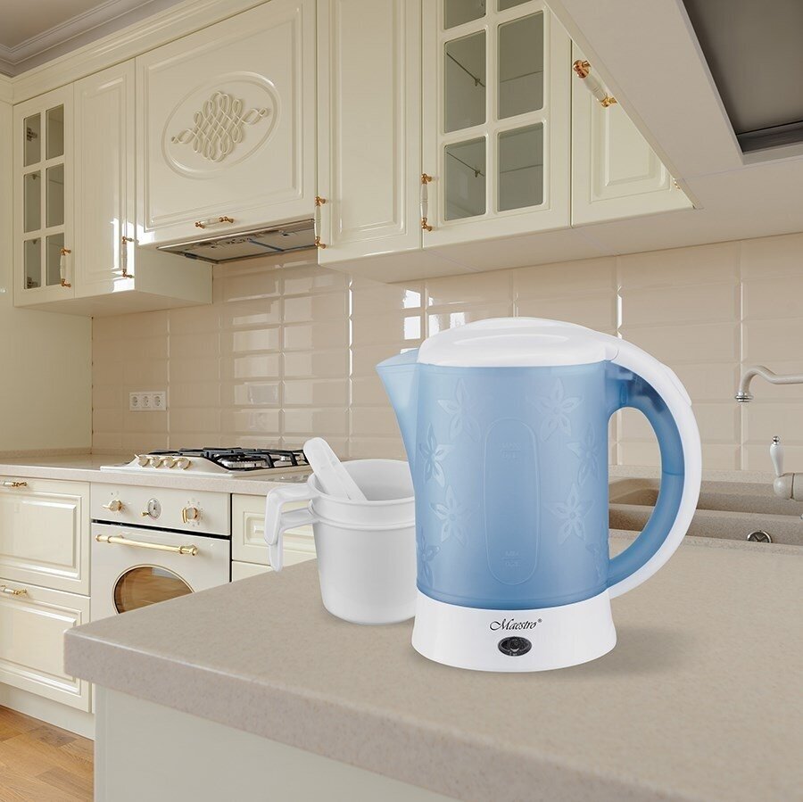 „Feel-Maestro MR010“ elektrinis virdulys, 0,6 l, mėlynas, baltas, 600 W 1 „Feel-Maestro MR010“ elektrinis virdulys, 0,6 l, mėlynas, baltas, 600 W 1