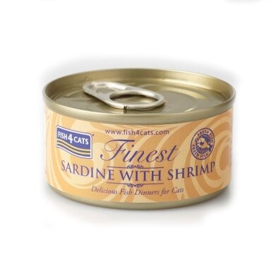 FISH4CATS Sardinės su krevetėmis - šlapias kačių ėdalas - 70 g