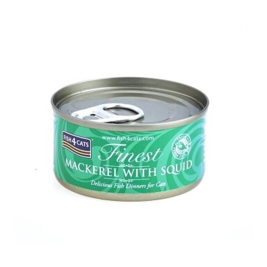 FISH4CATS skumbrė su kalmarais - šlapias kačių ėdalas - 70 g