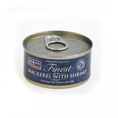FISH4CATS skumbrė su krevetėmis - šlapias kačių ėdalas - 70 g