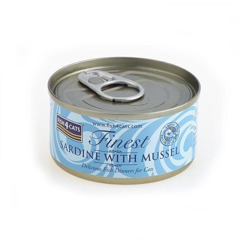 FISH4CATS Sardinės su midijomis - šlapias kačių ėdalas - 70 g FISH4CATS Sardinės su midijomis - šlapias kačių ėdalas - 70 g