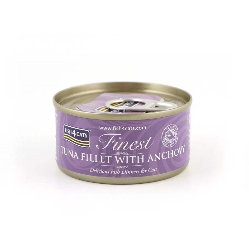 FISH4CATS tuno filė su ančiuviais - šlapias kačių ėdalas - 70 g
