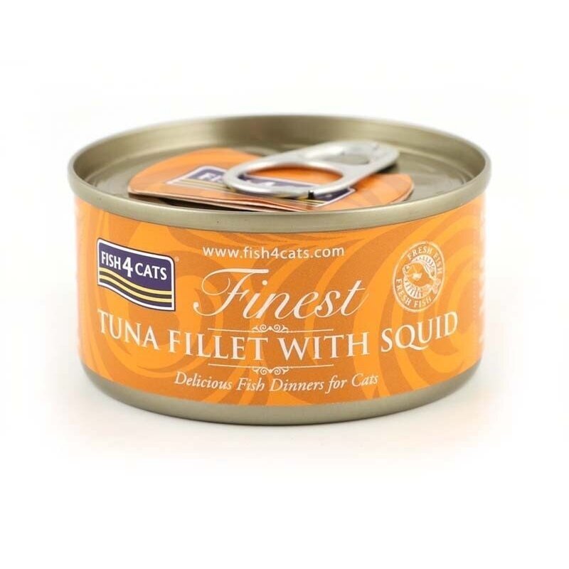 FISH4CATS tuno filė su kalmarais - šlapias kačių ėdalas - 70 g FISH4CATS tuno filė su kalmarais - šlapias kačių ėdalas - 70 g