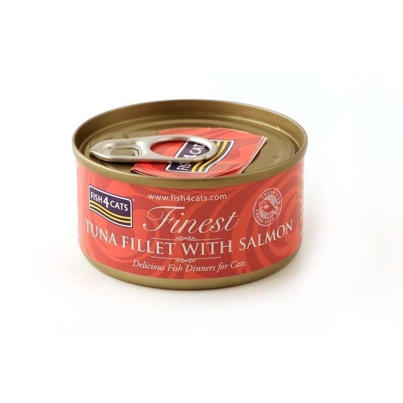 FISH4CATS tuno filė su lašiša - šlapias kačių ėdalas - 70 g FISH4CATS tuno filė su lašiša - šlapias kačių ėdalas - 70 g